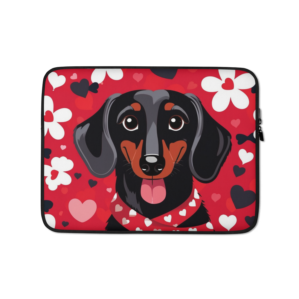 PugMug Custom Black Dachshund Laptop Sleeve