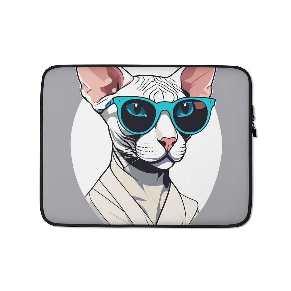 PugMug Custom White Sphynx Cat Laptop Sleeve