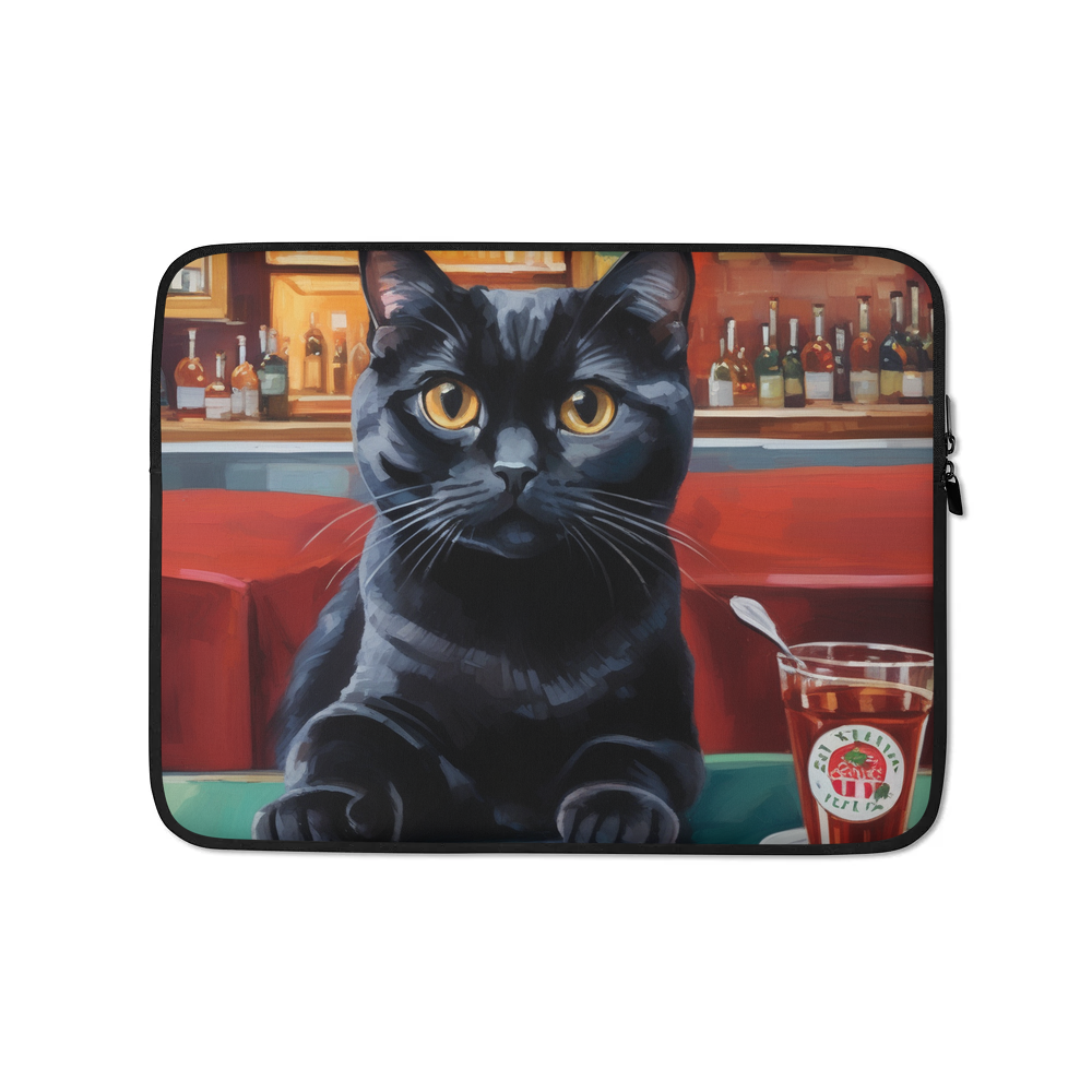 PugMug Custom Black Scottish Fold Cat Laptop Sleeve