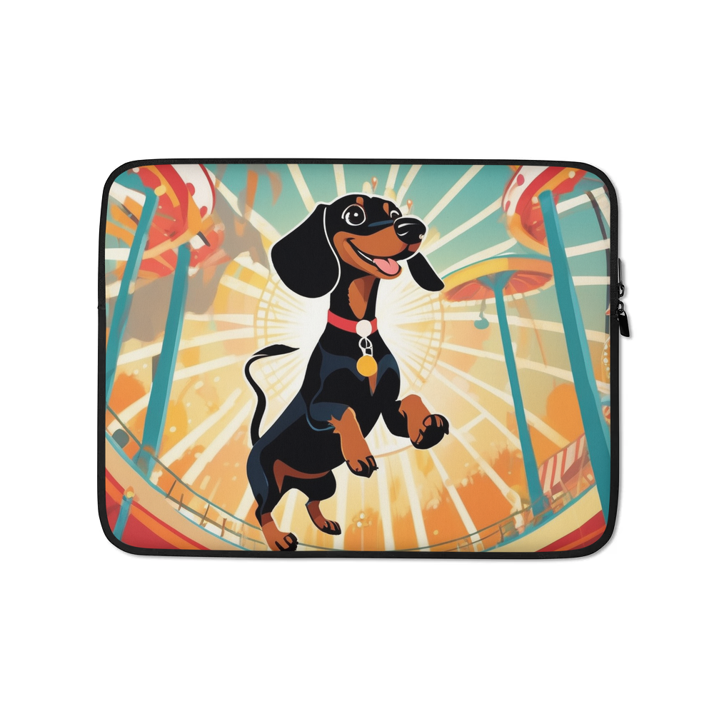 PugMug Custom Black Dachshund Laptop Sleeve