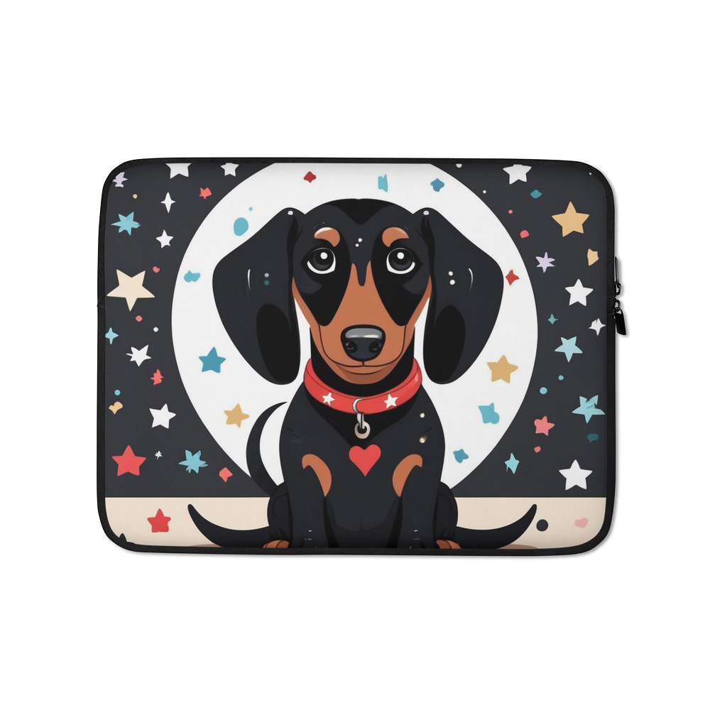 PugMug Custom Black Dachshund Laptop Sleeve