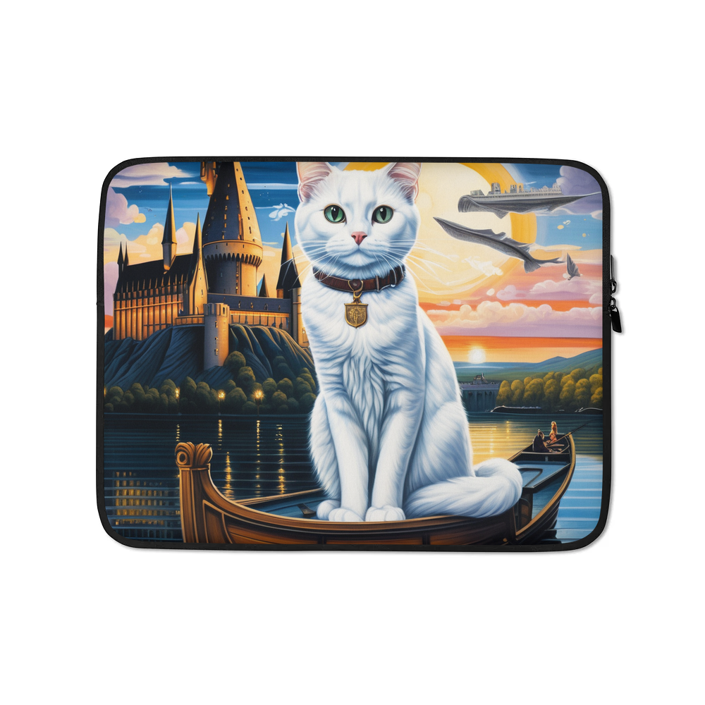 PugMug Custom White Companion Cat Laptop Sleeve