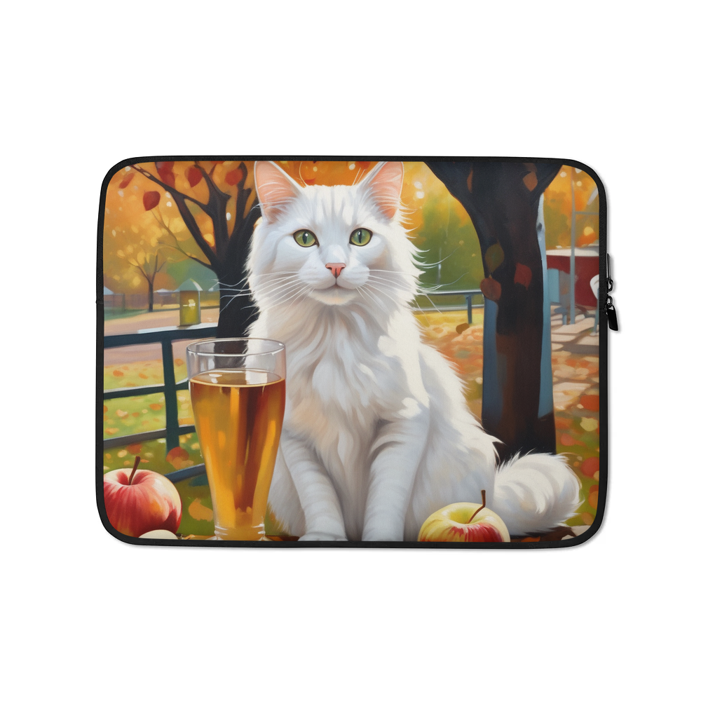 PugMug Custom White Companion Cat Laptop Sleeve