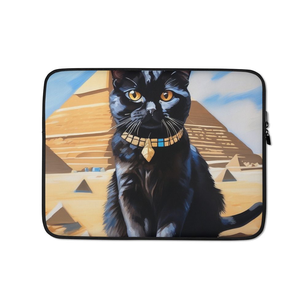 PugMug Custom Black Scottish Fold Cat Laptop Sleeve