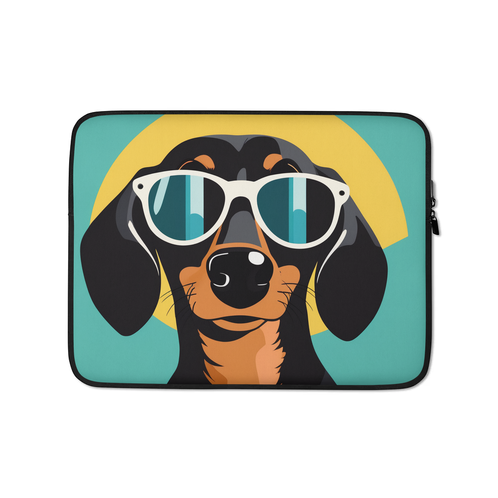 PugMug Custom Black Dachshund Laptop Sleeve