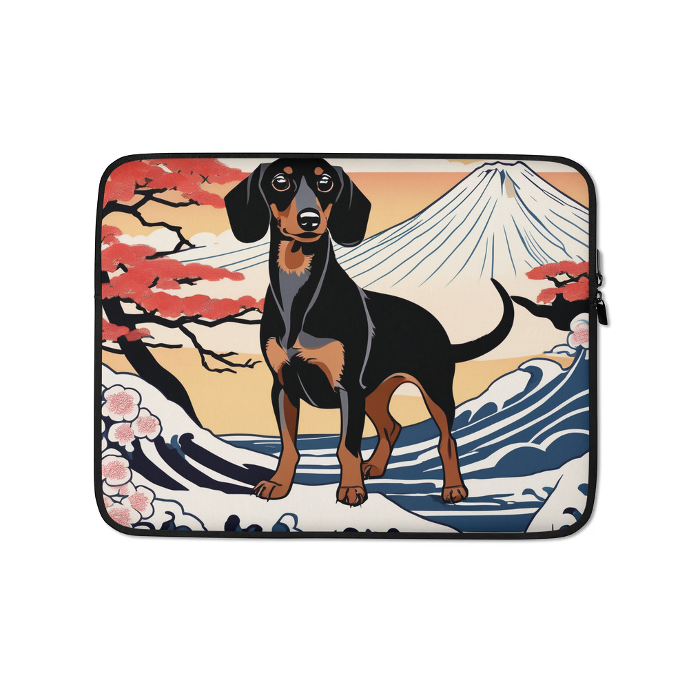 PugMug Custom Black Dachshund Laptop Sleeve