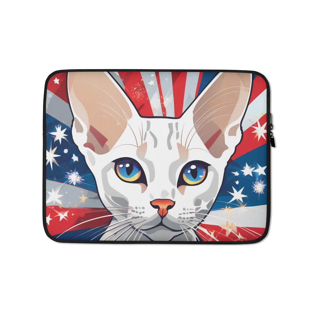 PugMug Custom White Devon Rex Cat Laptop Sleeve