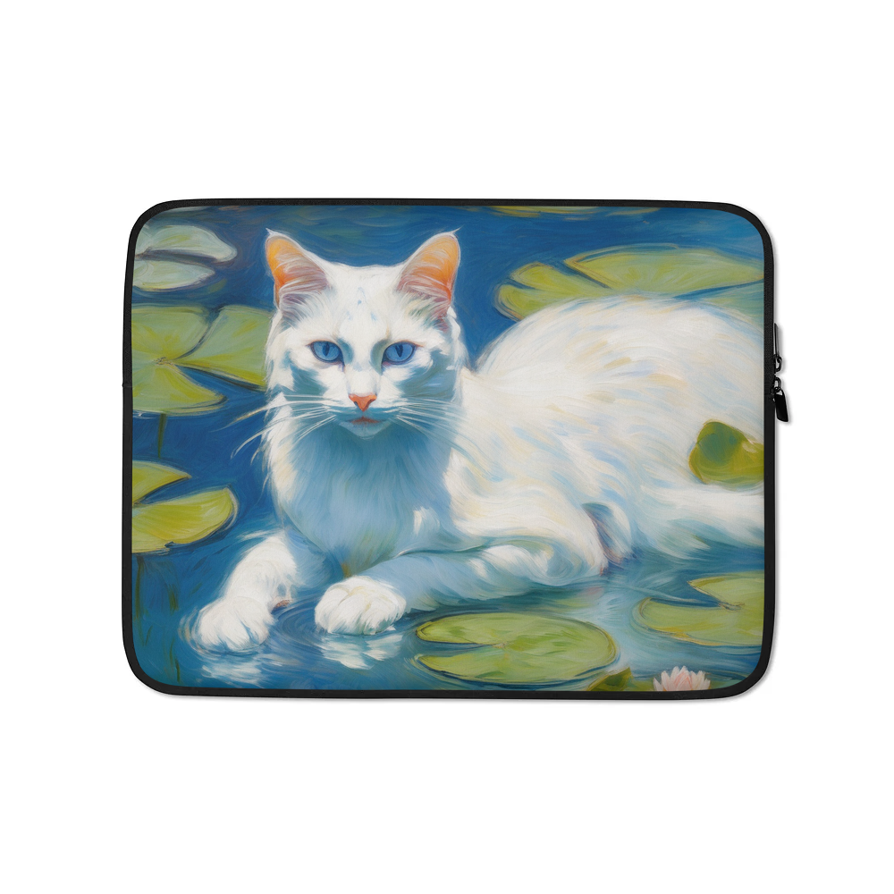 PugMug Custom White Companion Cat Laptop Sleeve