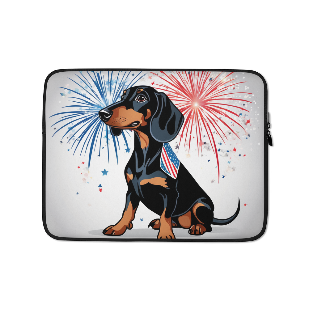 PugMug Custom Black Dachshund Laptop Sleeve