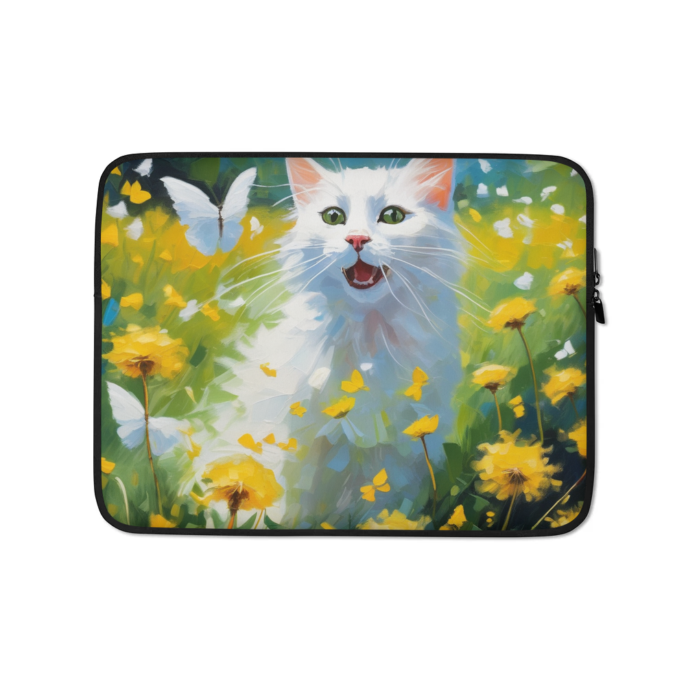 PugMug Custom White Companion Cat Laptop Sleeve