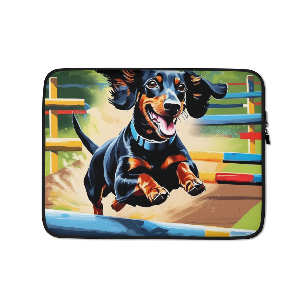 PugMug Custom Black Dachshund Laptop Sleeve