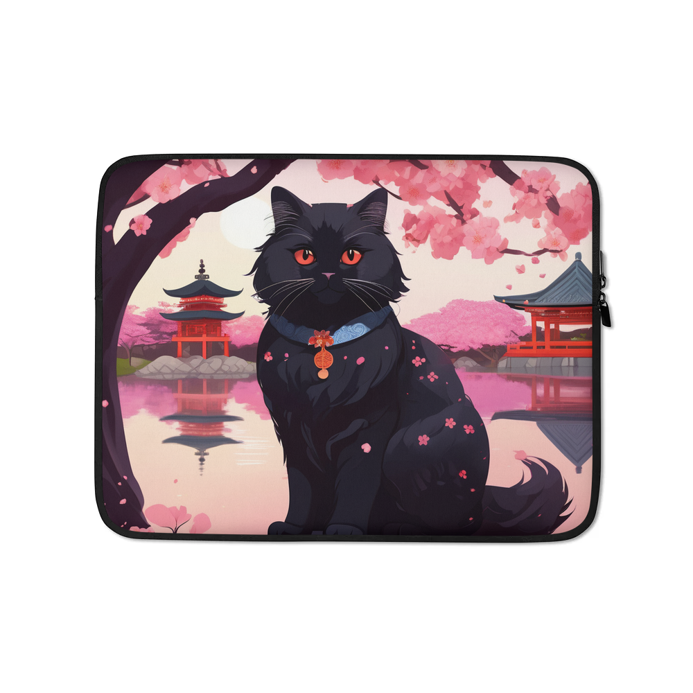 PugMug Custom Black Persian Cat Laptop Sleeve