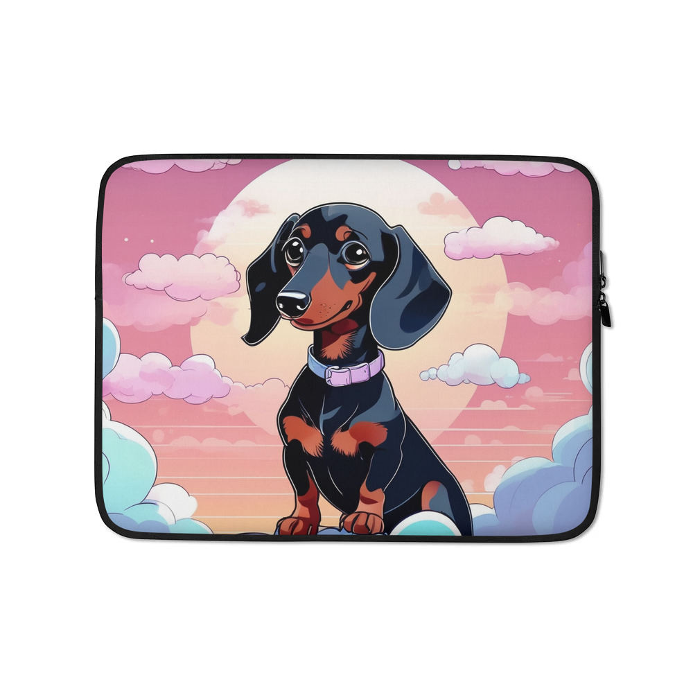 PugMug Custom Black Dachshund Laptop Sleeve