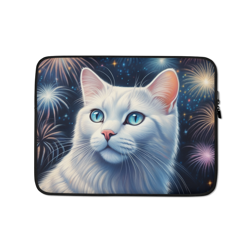 PugMug Custom White Exotic Cat Laptop Sleeve