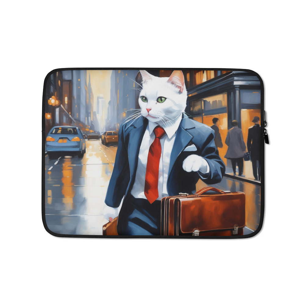 PugMug Custom White Companion Cat Laptop Sleeve