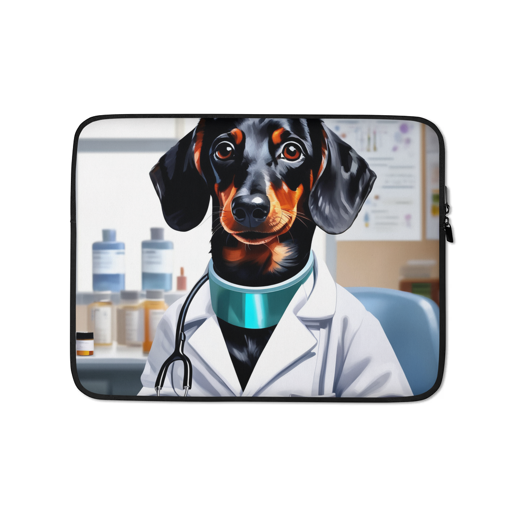 PugMug Custom Black Dachshund Laptop Sleeve
