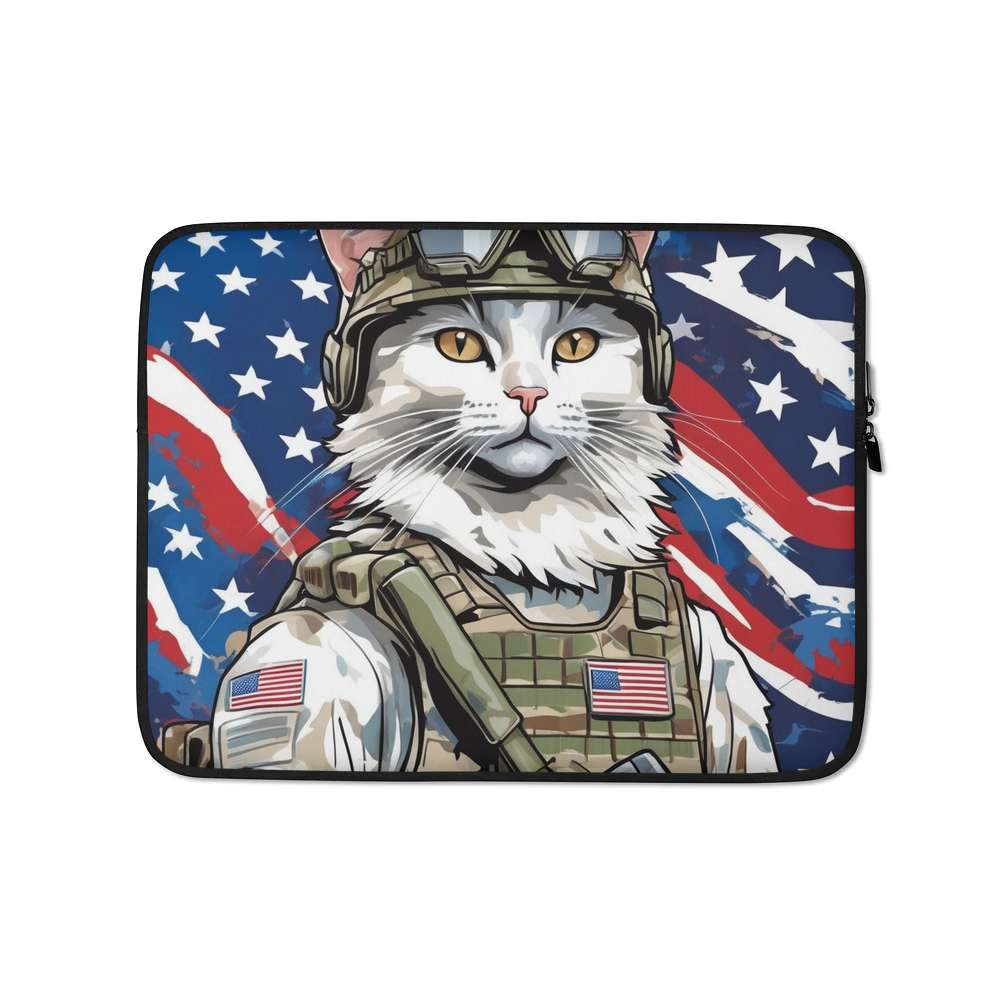 PugMug Custom White Companion Cat Laptop Sleeve