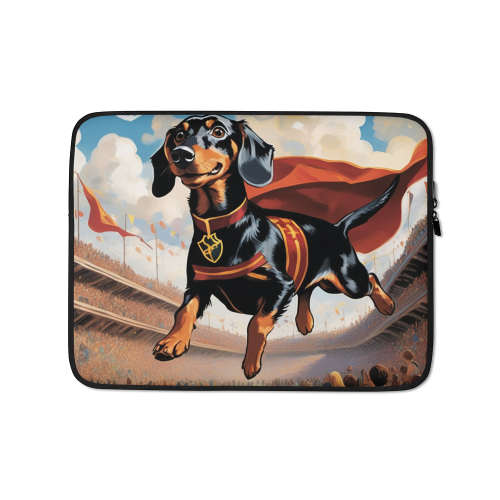 PugMug Custom Black Dachshund Laptop Sleeve