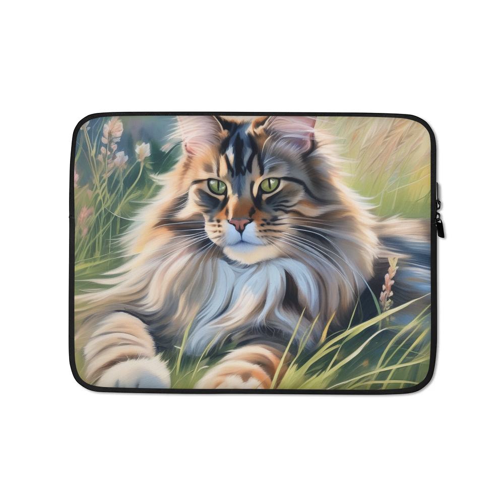 PugMug Custom Tabby Maine Coon Cat Laptop Sleeve