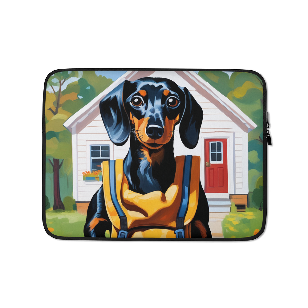 PugMug Custom Black Dachshund Laptop Sleeve