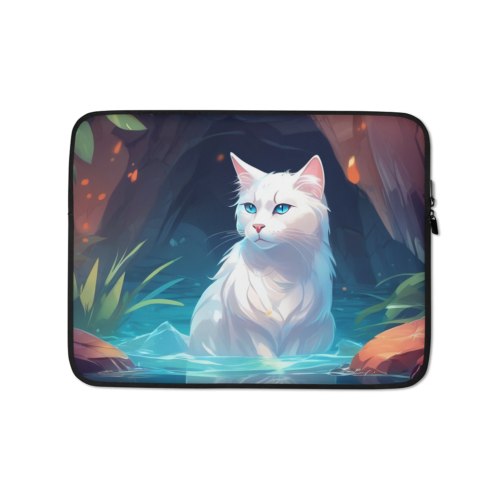 PugMug Custom White Companion Cat Laptop Sleeve