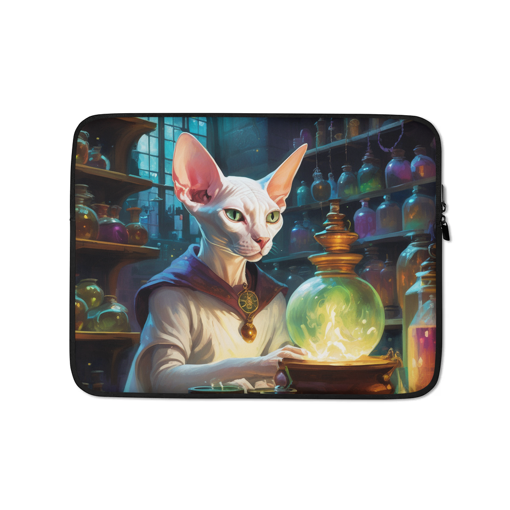 PugMug Custom White Sphynx Cat Laptop Sleeve