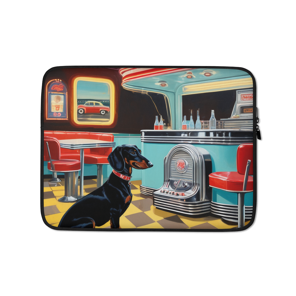 PugMug Custom Black Dachshund Laptop Sleeve