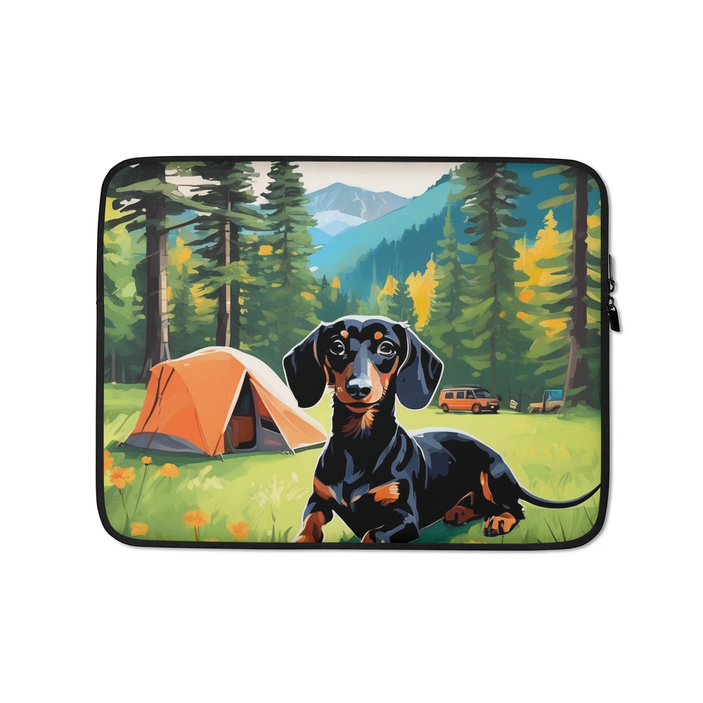 PugMug Custom Black Dachshund Laptop Sleeve