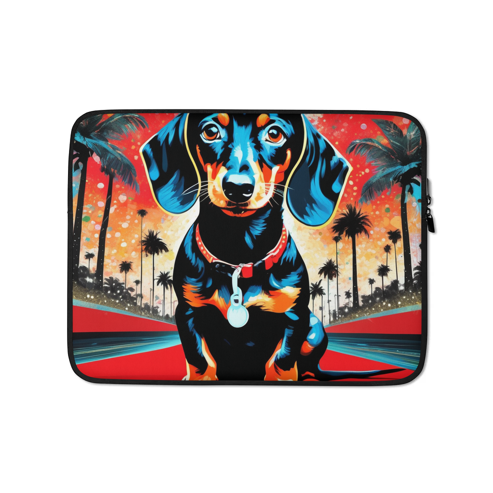 PugMug Custom Black Dachshund Laptop Sleeve