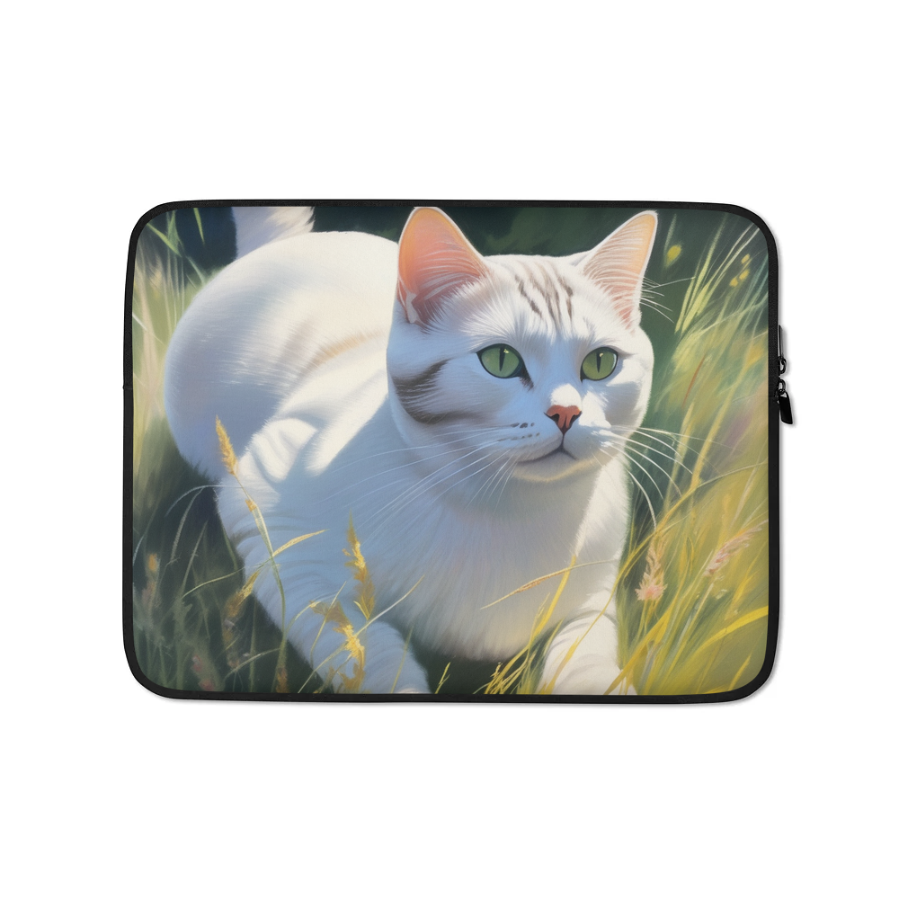 PugMug Custom White American Shorthair Cat Laptop Sleeve