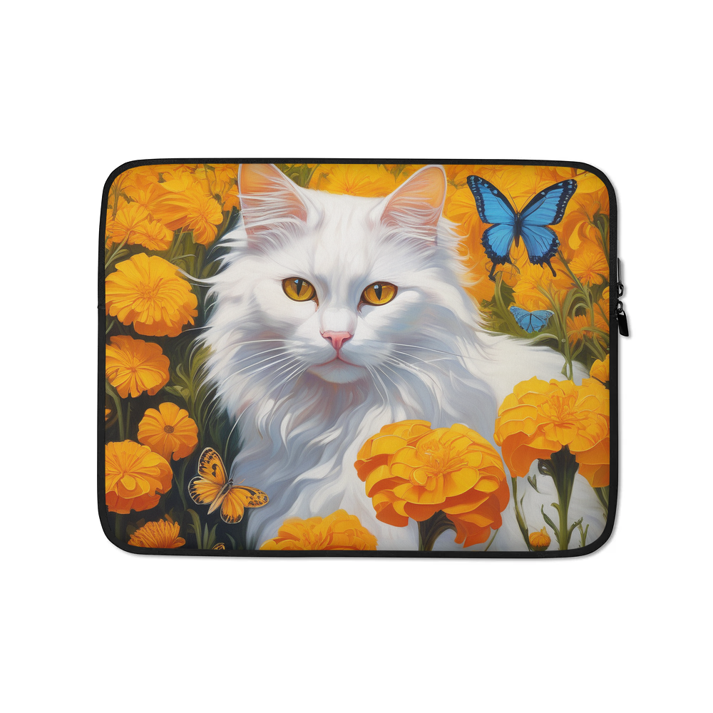 PugMug Custom White Companion Cat Laptop Sleeve