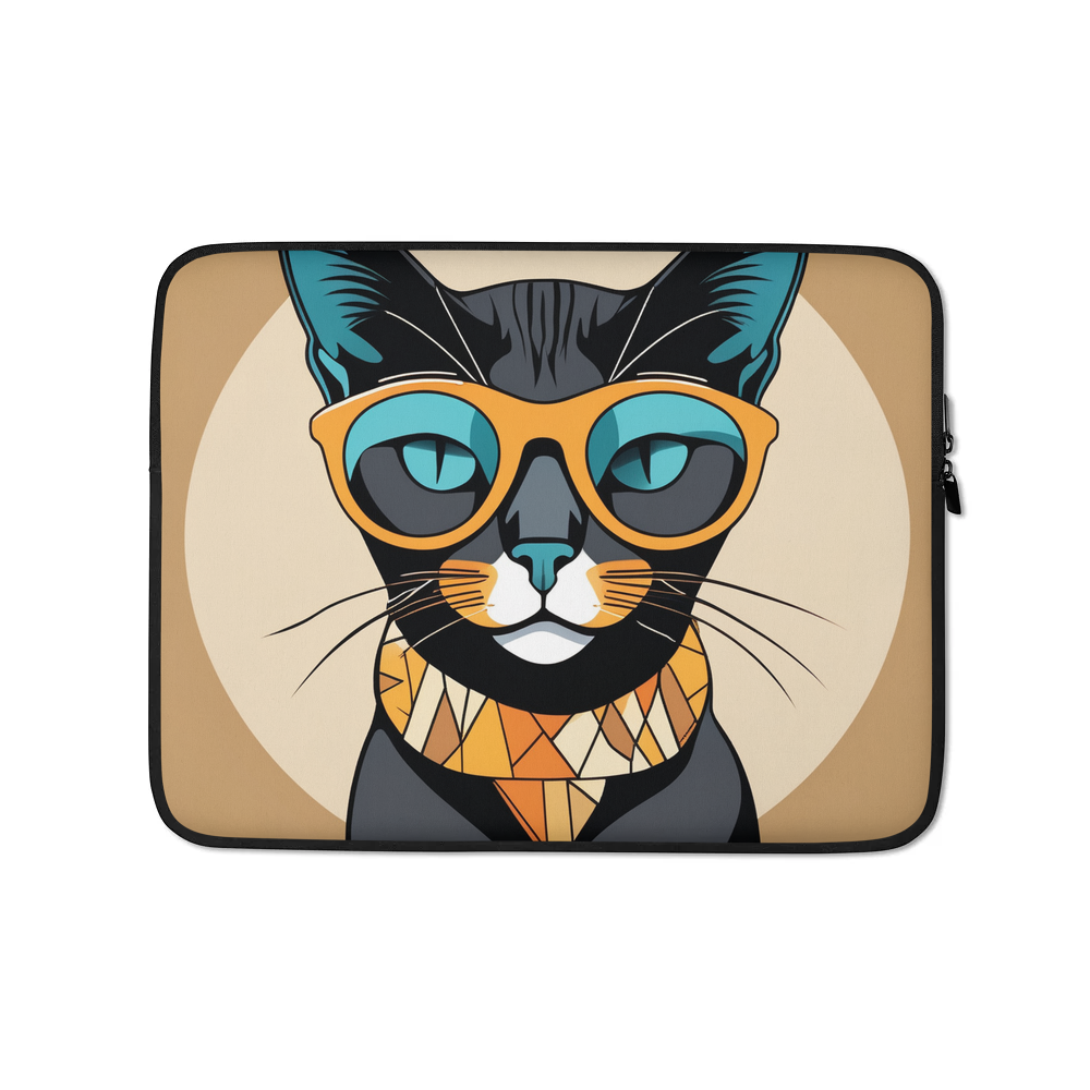 PugMug Custom Black Abyssinian Cat Laptop Sleeve