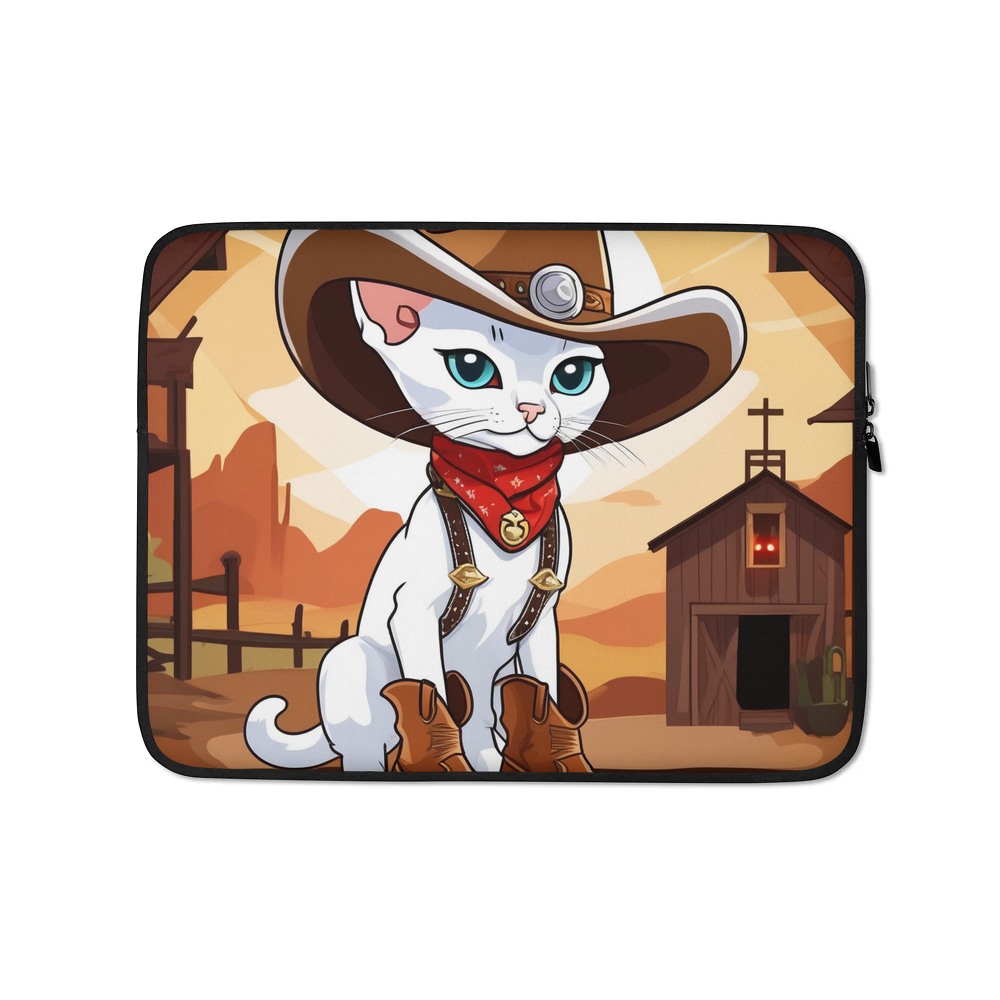 PugMug Custom White Devon Rex Cat Laptop Sleeve