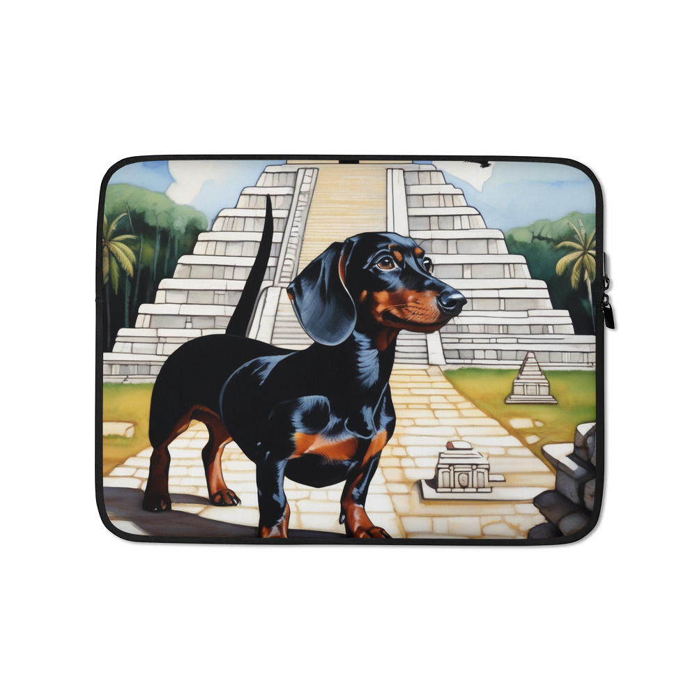 PugMug Custom Black Dachshund Laptop Sleeve