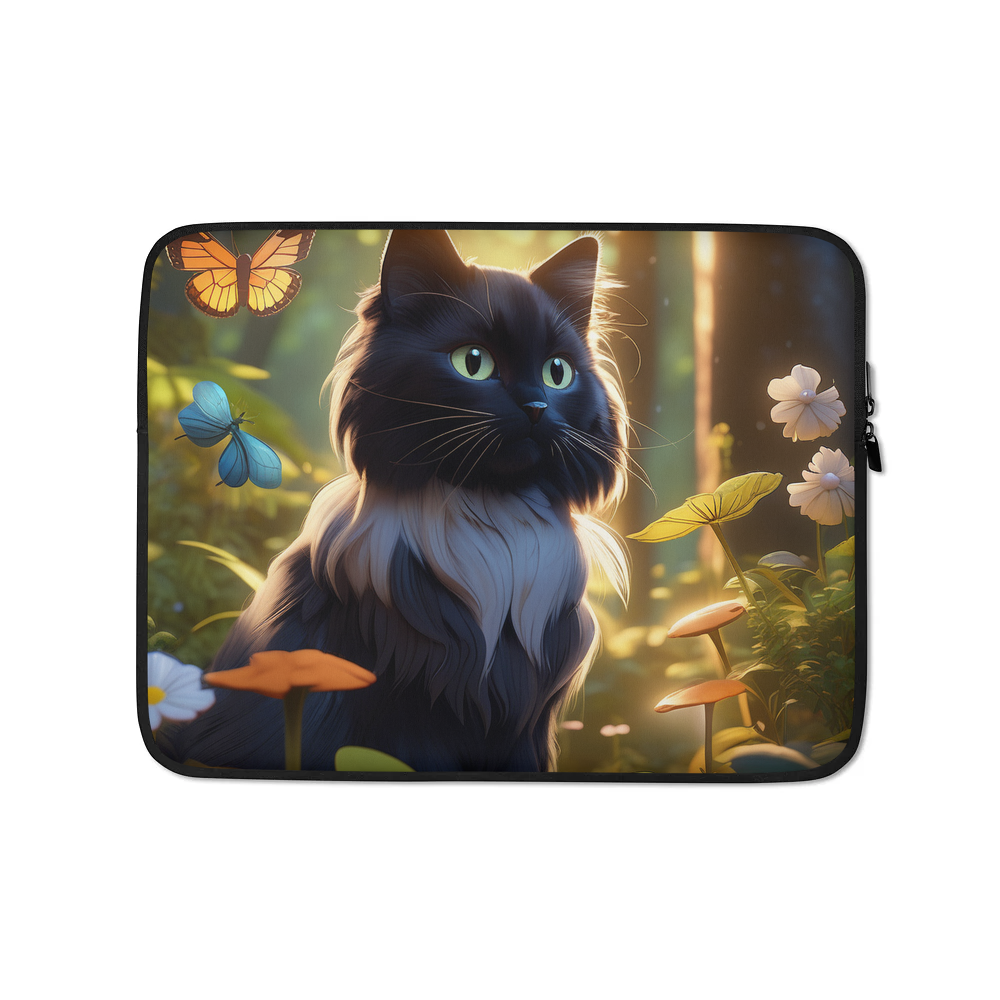 PugMug Custom Black Ragdoll Cat Laptop Sleeve