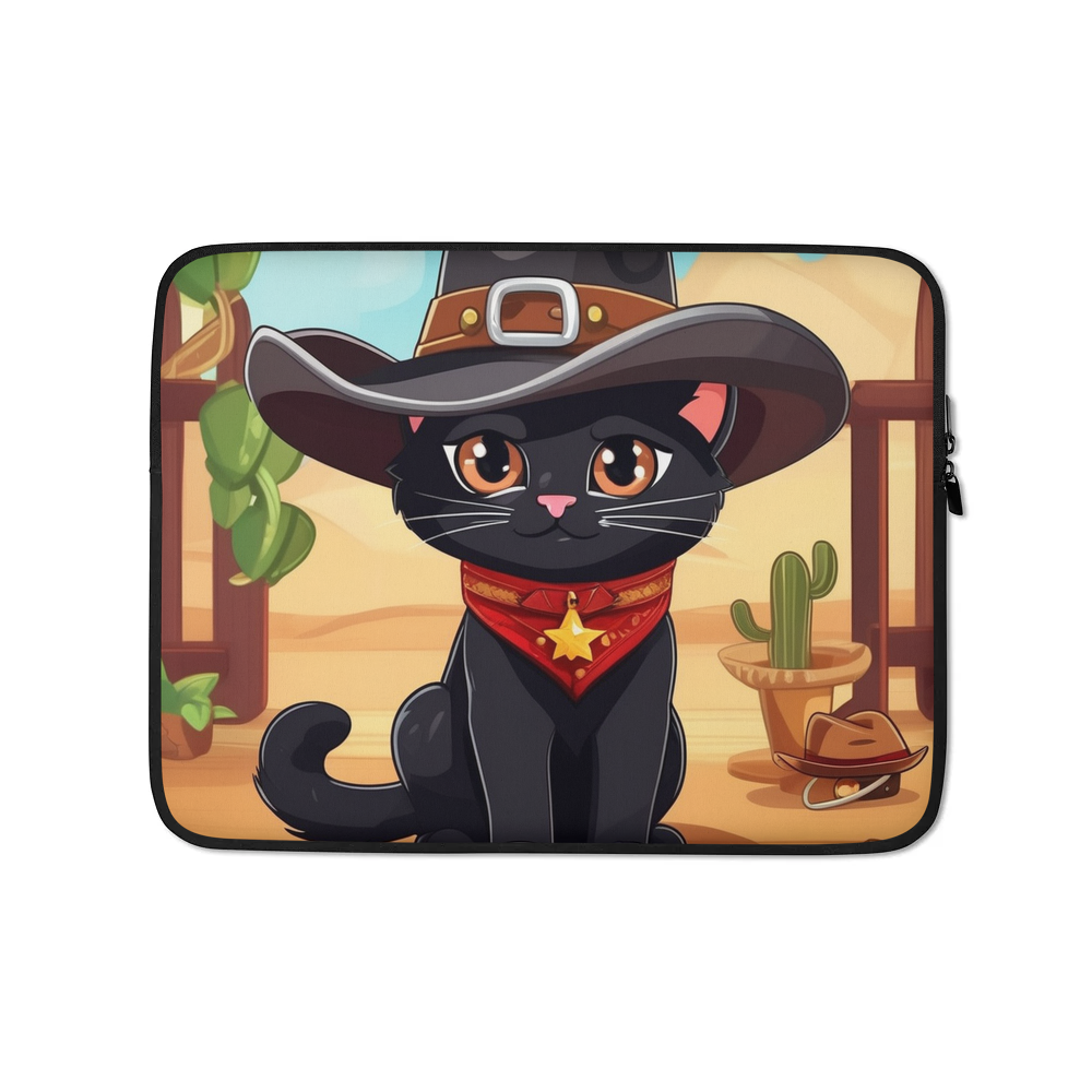 PugMug Custom Black Exotic Cat Laptop Sleeve