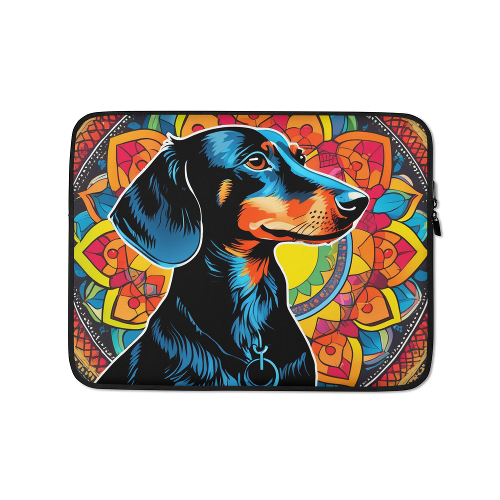 PugMug Custom Black Dachshund Laptop Sleeve