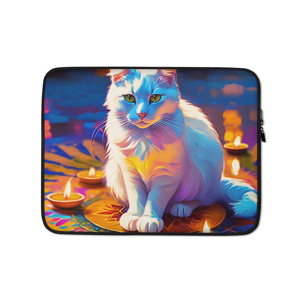 PugMug Custom White Companion Cat Laptop Sleeve