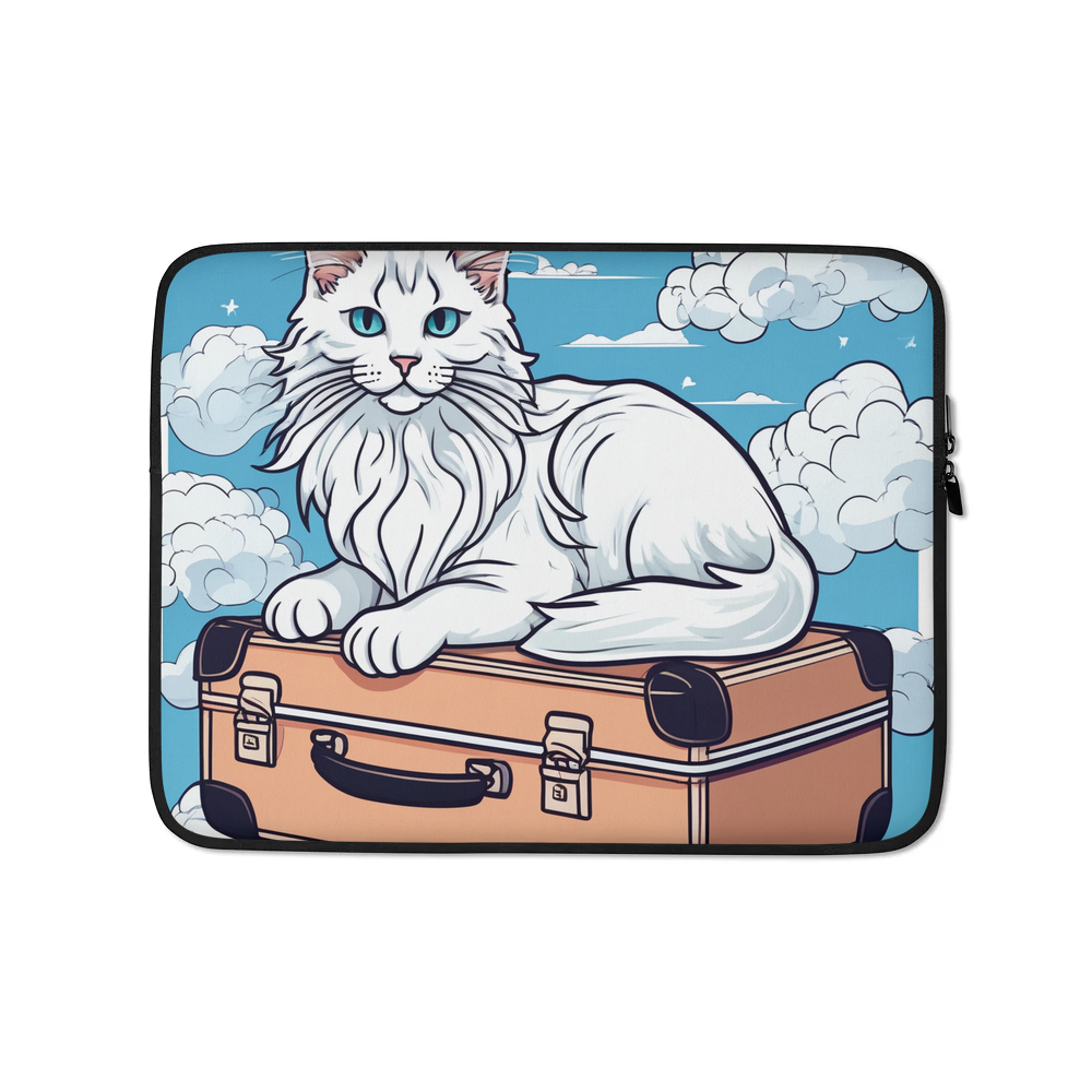 PugMug Custom White Maine Coon Cat Laptop Sleeve
