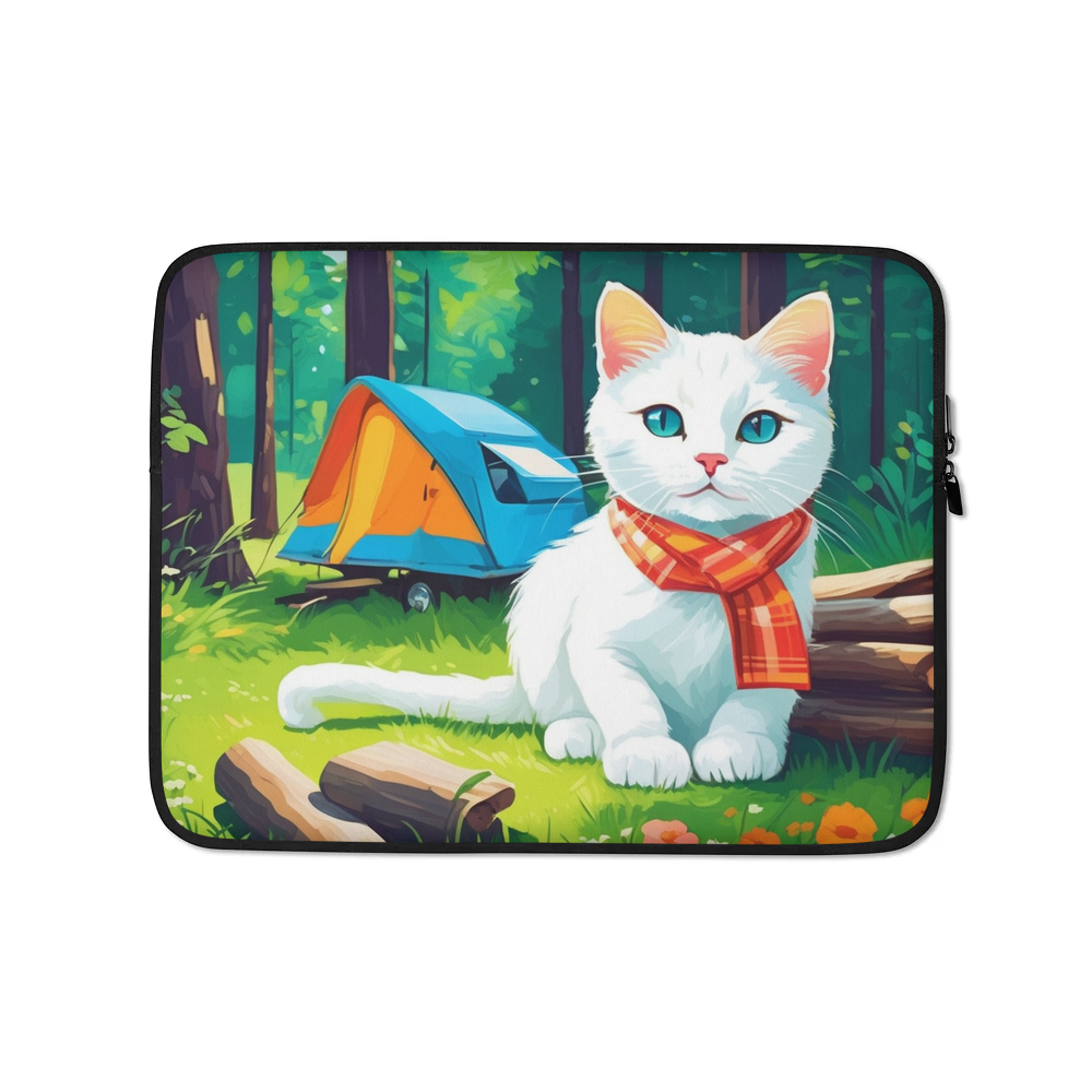 PugMug Custom White Companion Cat Laptop Sleeve