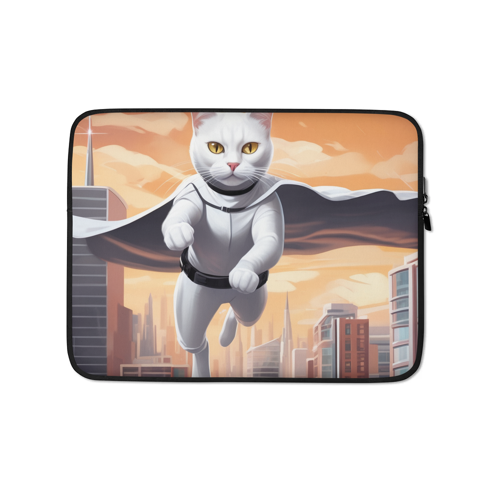 PugMug Custom White Companion Cat Laptop Sleeve