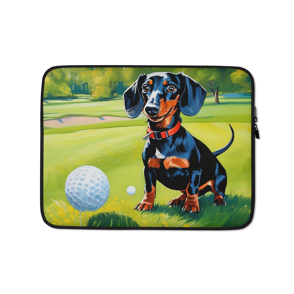PugMug Custom Black Dachshund Laptop Sleeve
