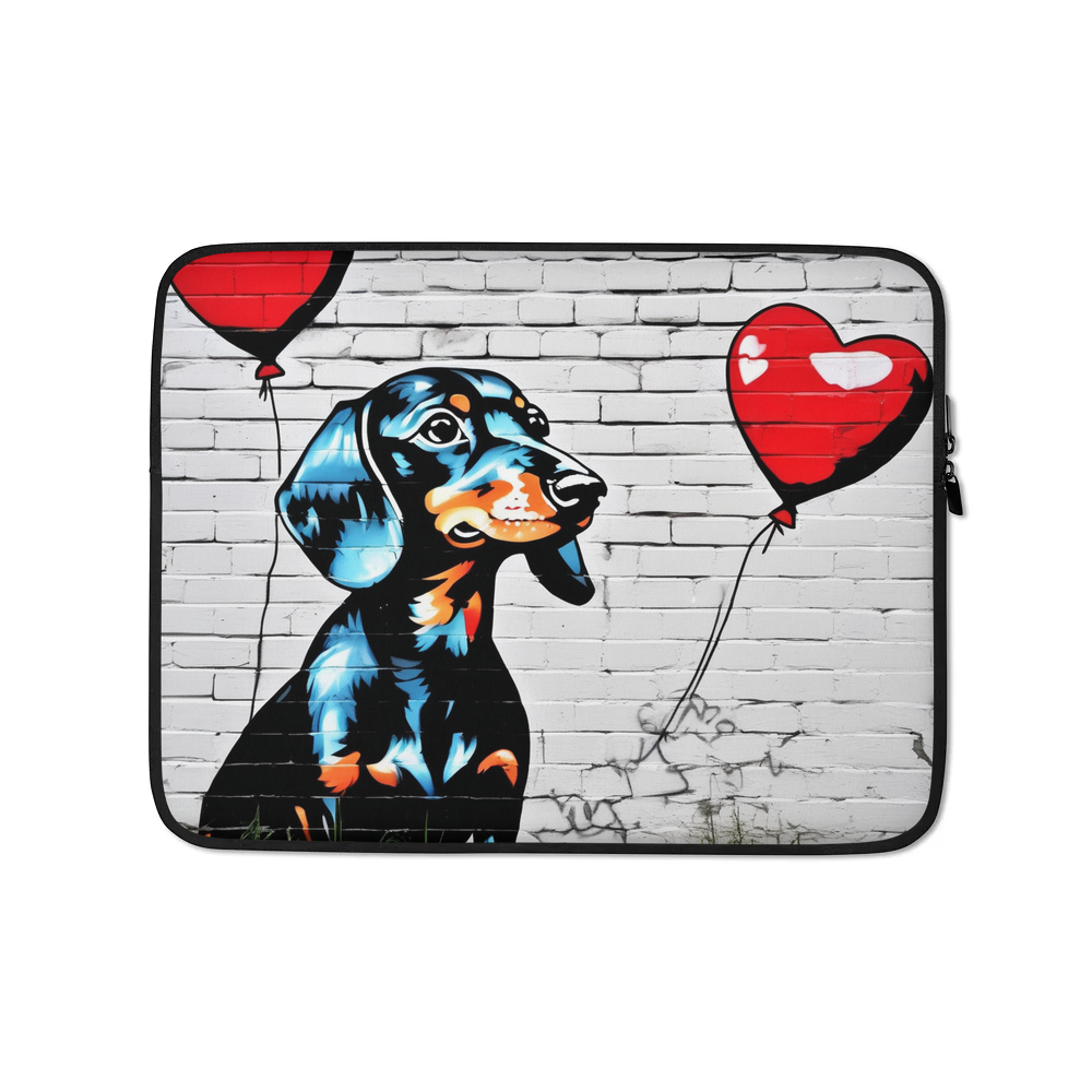PugMug Custom Black Dachshund Laptop Sleeve