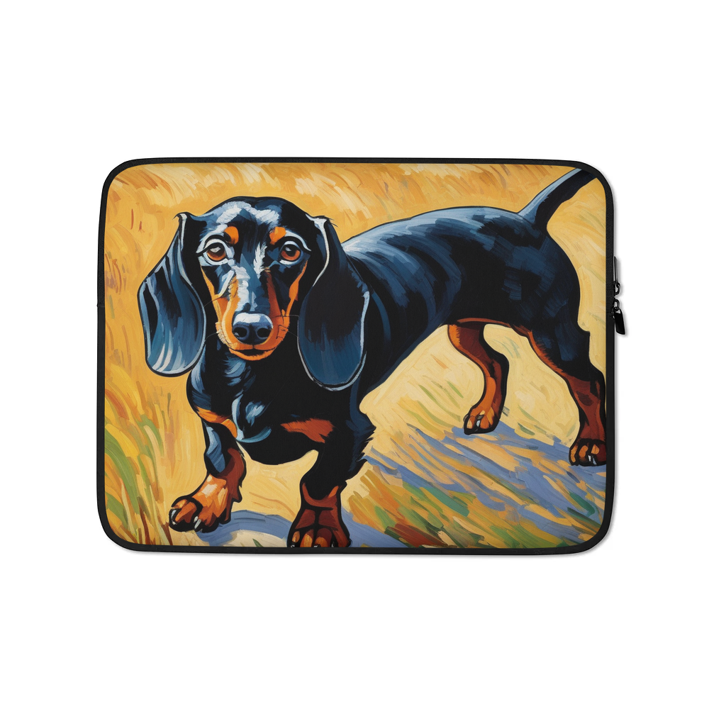 PugMug Custom Black Dachshund Laptop Sleeve