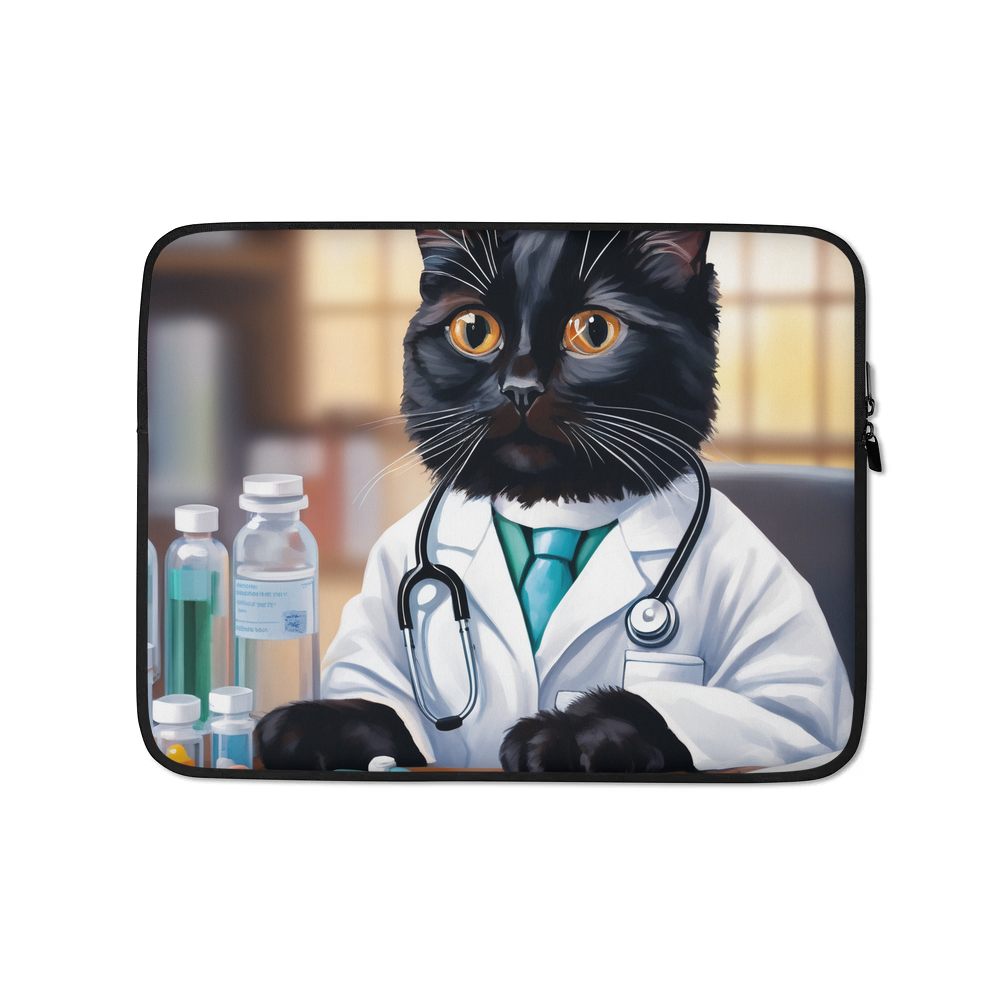 PugMug Custom Black Ragdoll Cat Laptop Sleeve