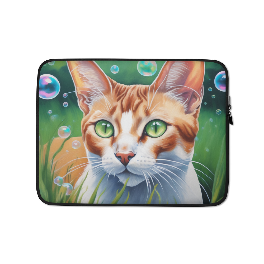 PugMug Custom White Abyssinian Cat Laptop Sleeve