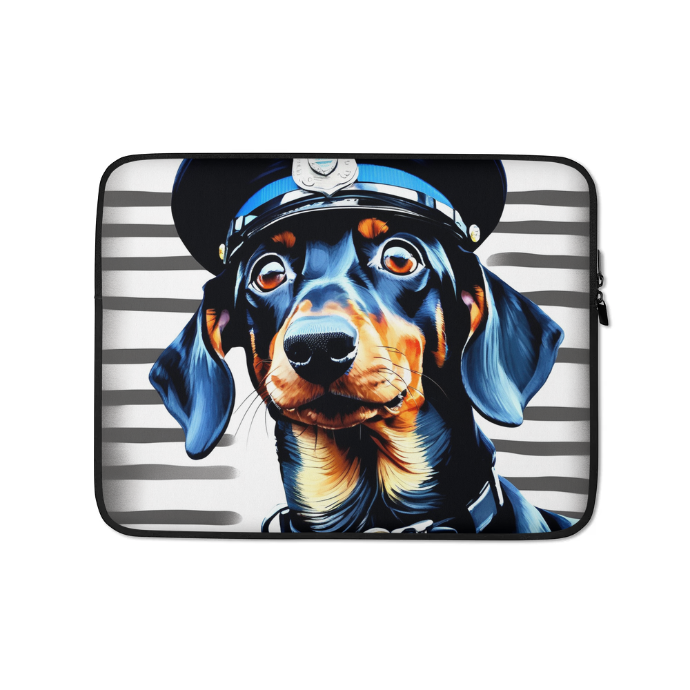 PugMug Custom Black Dachshund Laptop Sleeve
