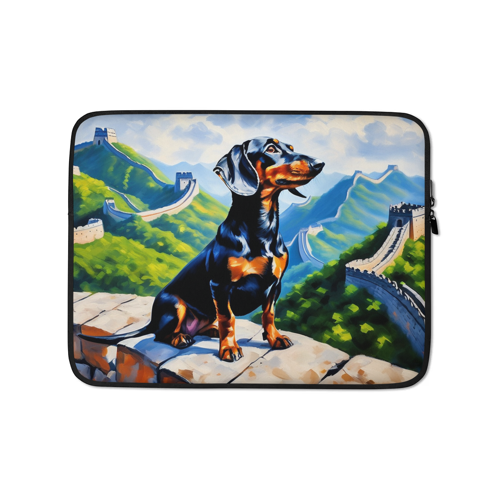PugMug Custom Black Dachshund Laptop Sleeve