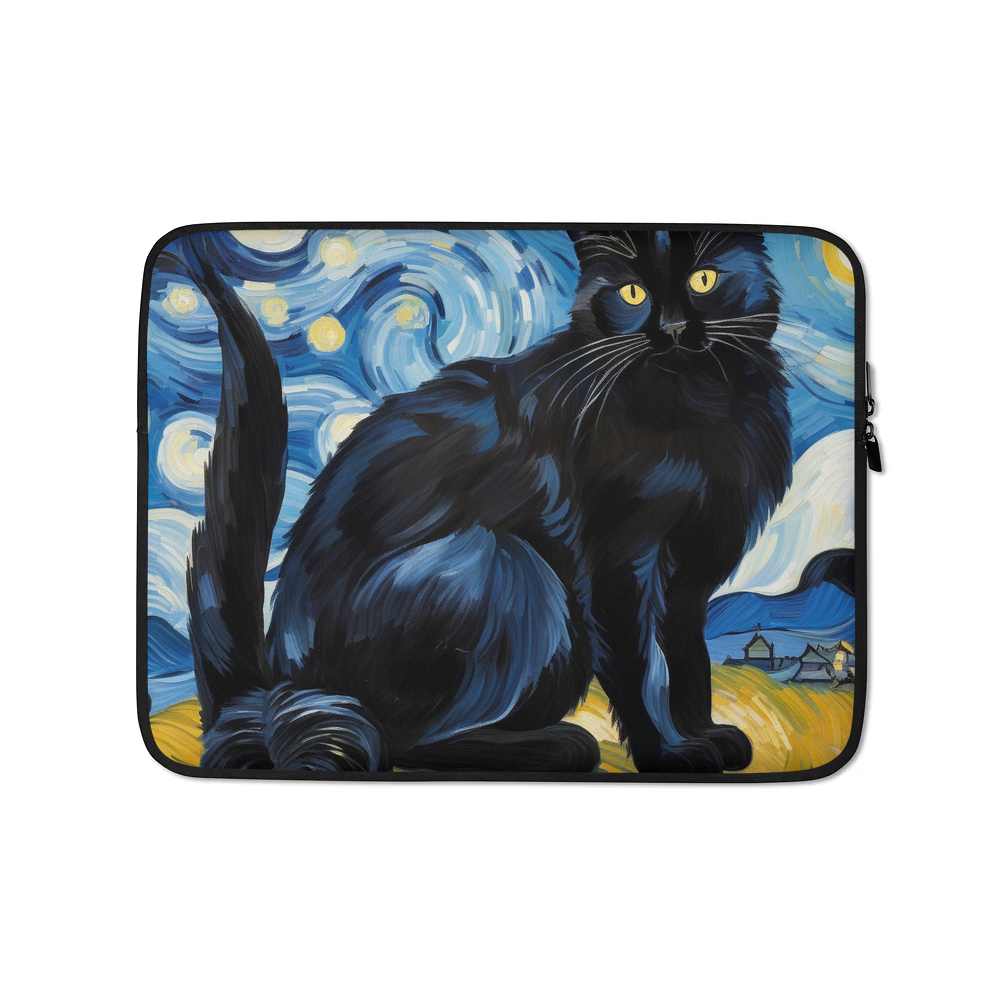 PugMug Custom Black Ragdoll Cat Laptop Sleeve
