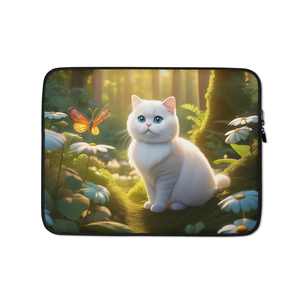 PugMug Custom White Scottish Fold Cat Laptop Sleeve